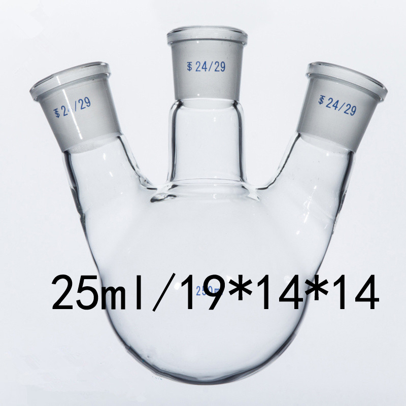 25ml/19*14*14 Transparent Three Mouthfuls Of Thick-Walled Flask Standard Grinding Glass Flasks